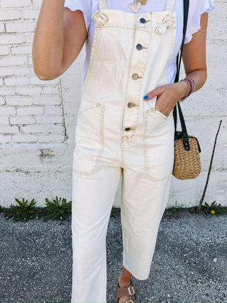 catch a base ivory overalls