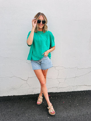 not so basic babe top - kelly green