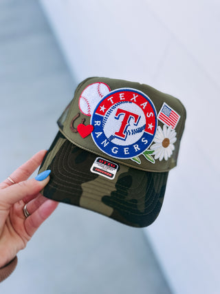 texas rangers OG trucker hat - dark camo