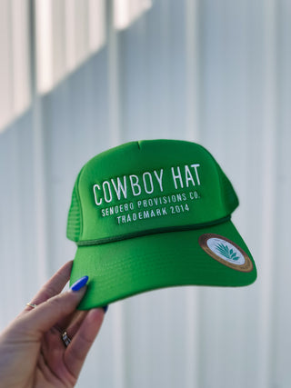 this is my cowboy trucker hat - green
