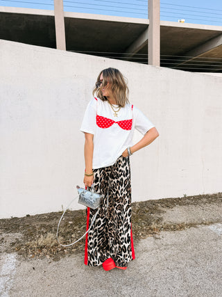 red flag leopard pants