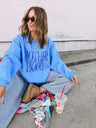 blue sweatshirt