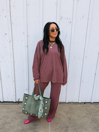 feeling fuzzy oversized top - pink / brown