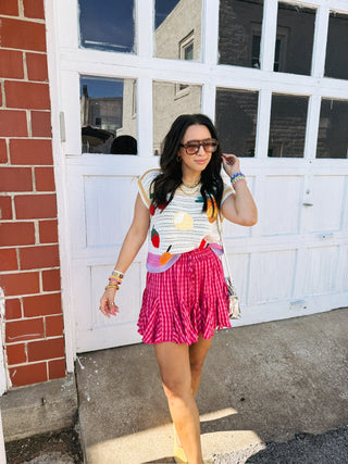 such a flirt gingham skirt - pink