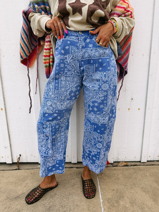 glory days bandana jeans - blue