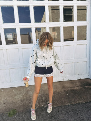 jump shot lace shorts - navy