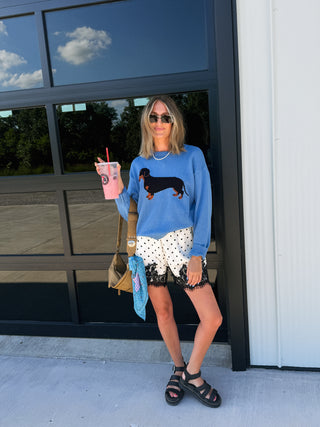perla polka dot lace shorts