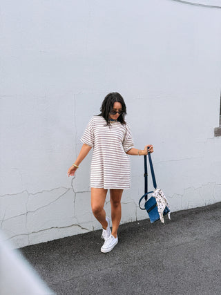 sandlot striped tshirt dress