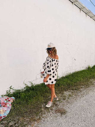 puffy polka dot dress