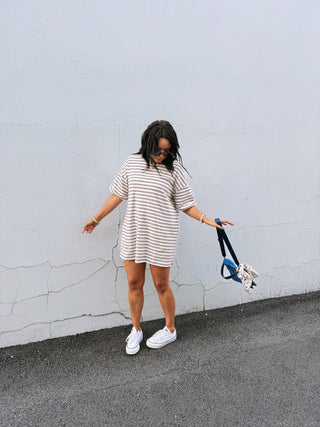 sandlot striped tshirt dress
