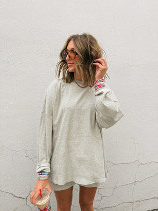 gimme more stripe shorts - grey