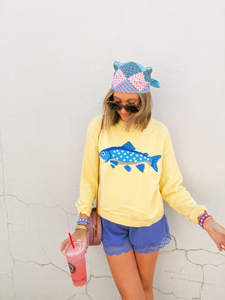 on the hook sweater - yellow
