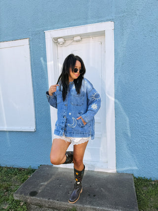 celestial dreams denim jacket