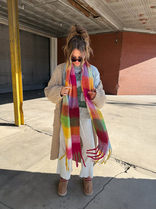 cozy rainbow scarf