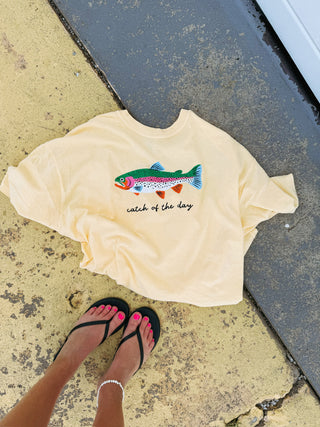 ETTA OG | catch of the day graphic tee - butter yellow