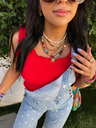 ruby ruffle tank top