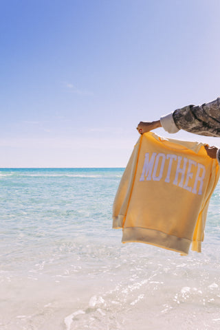 ETTA OG | mother mock neck sweatshirt - butter yellow