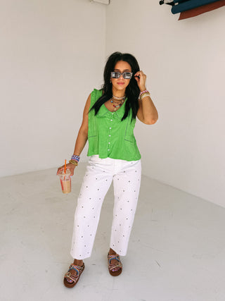 arden ruffle collar top