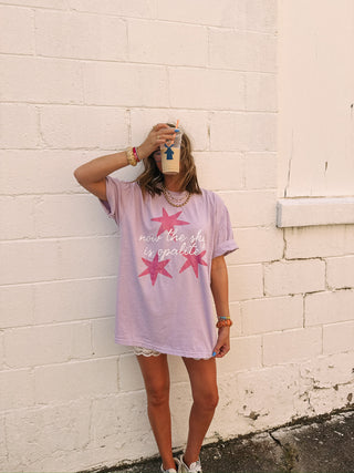 ETTA OG | the sky is opalite graphic tee - lilac
