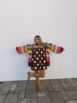 polka dot bubble dress - brown