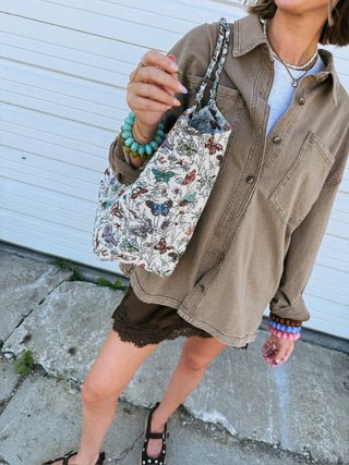 whitley denim button up - brown