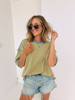 between the lines tee - yellow