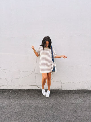 sandlot striped tshirt dress