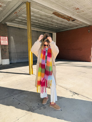 cozy rainbow scarf