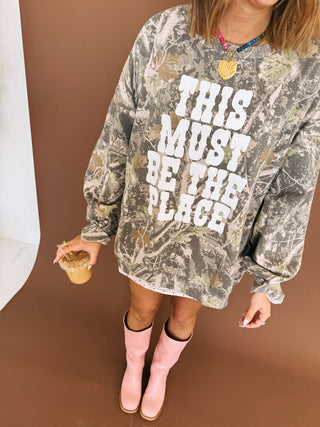 ETTA OG | this must be the place camo sweatshirt