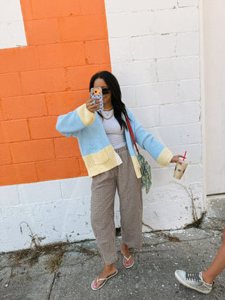 clean slate color block cardigan