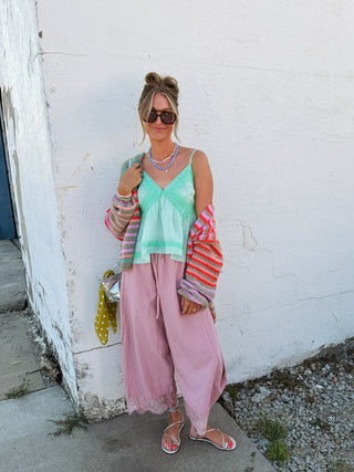boho bloomer pants - mauve