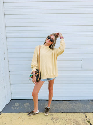 movement mock neck - yellow
