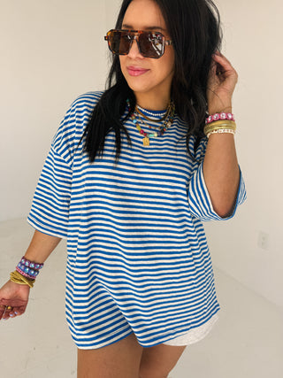 oversized slide away stripe tee