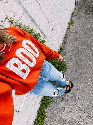 boo! patch sweatshirt