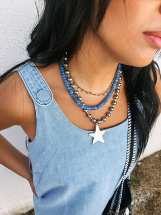 mockingbird denim mini dress