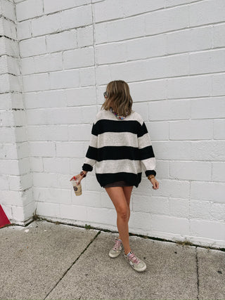 black widow striped sweater