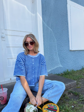 blue crush button sweater