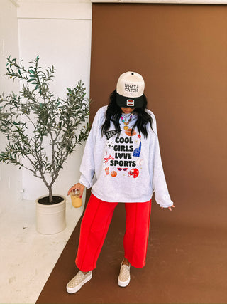 ETTA OG | cool girls love sports sweatshirt - ash