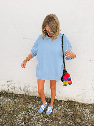 most wanted mock neck - blue
