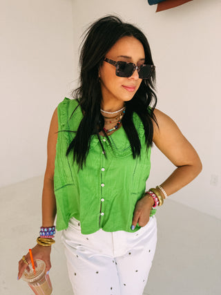 arden ruffle collar top