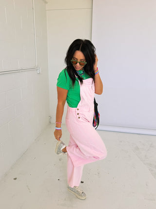 time after time button top - green