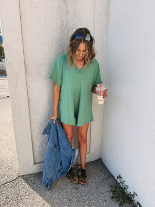 good graces romper - green