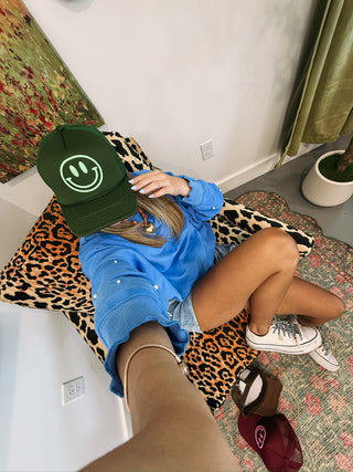 wake up pearl sweatshirt - blue