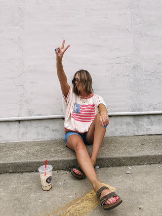 american flag patchwork top