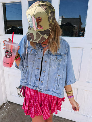 carried away denim cape jacket