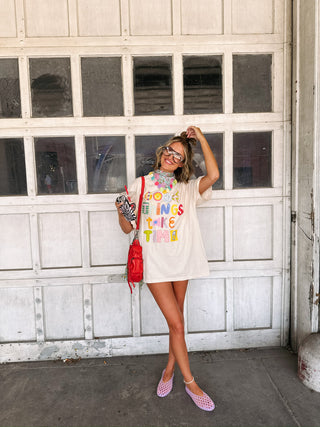 ETTA OG | good things take time graphic tee - ivory