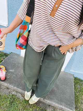 sidewalk barrel leg sweatpants - green