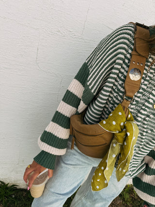 cabin fever cable knit sweater