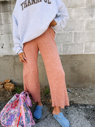 z supply | dawn smocked rib pants - arabian spice