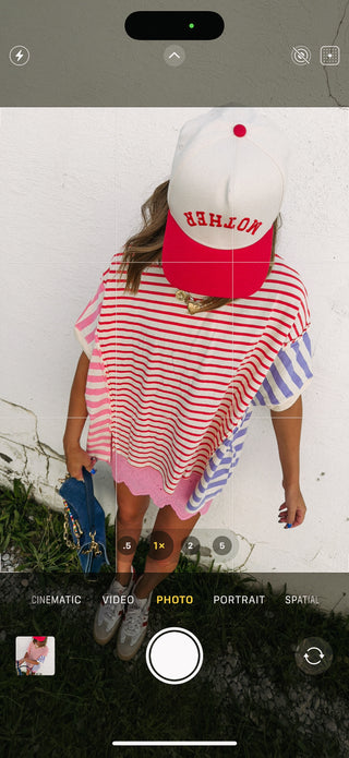 oversized opal stripe top